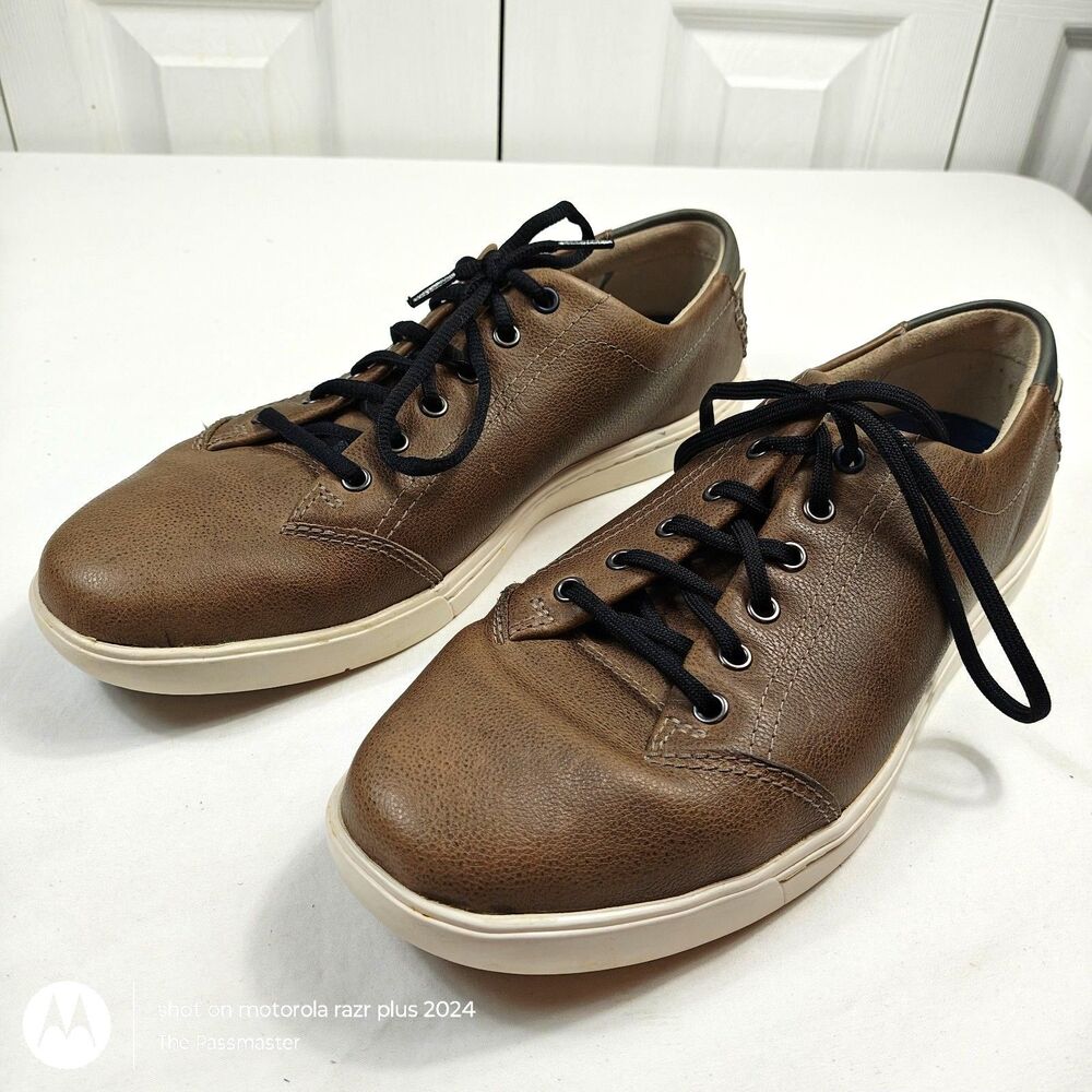 RARE Men's CLARKS Newood Street Lace Up Sneakers Leather Shoes US Size 9 - Picture 5 of 10
